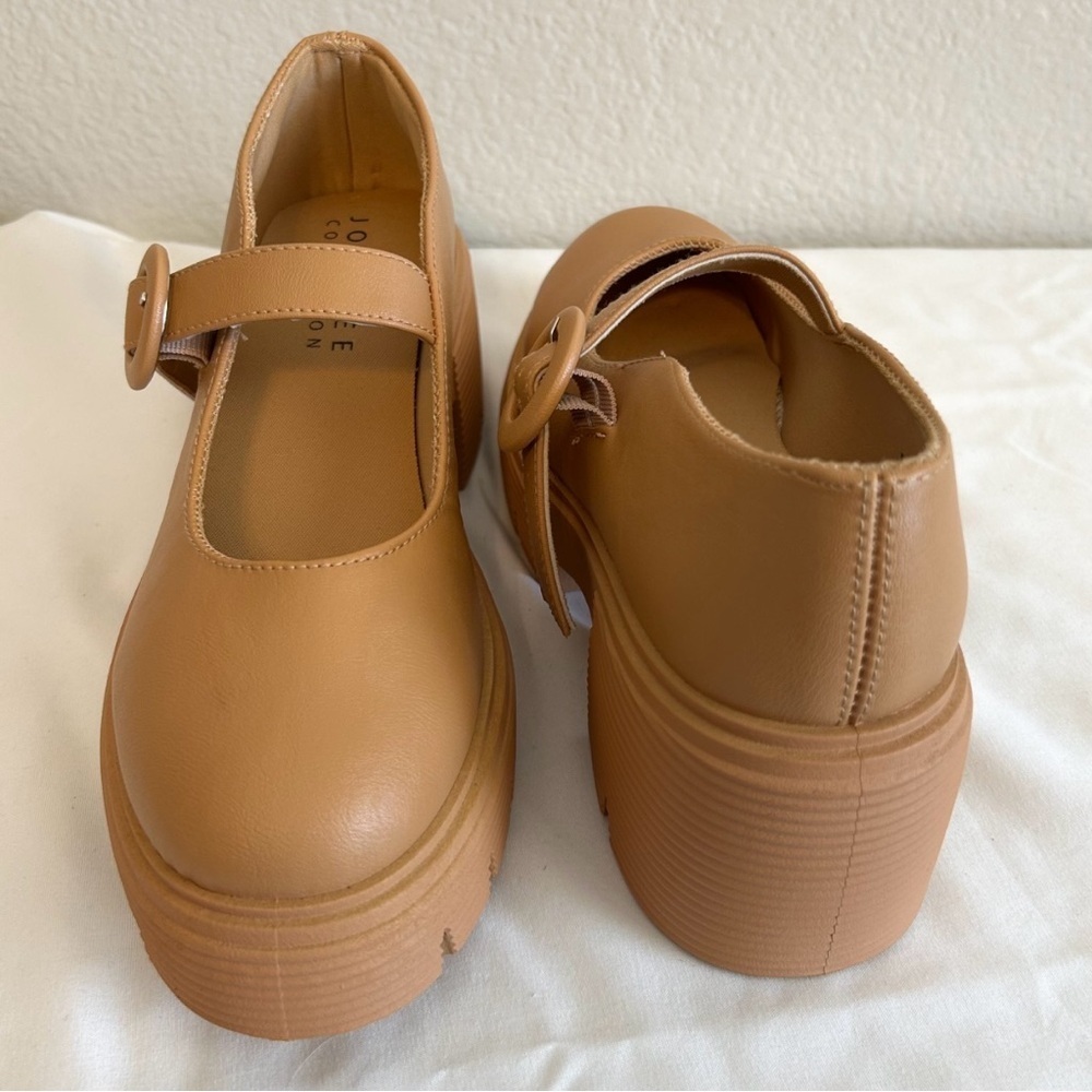 NWOT, Journee Collection Platform Block Heel Zarynn Mary Jane in Cognac, Sz 6.5